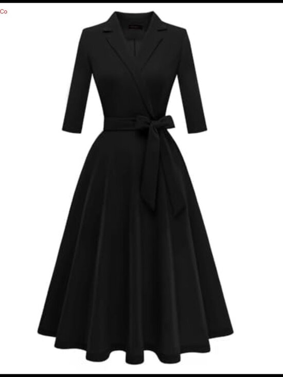 Dresses & Skirts - Women's Vintage Tea Party Formal Church Dress 3/4 Sleeve A-Line Midi